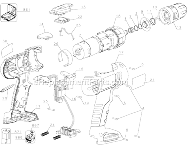 Part Location Diagram of 5100153-01 DeWALT Shifter Wire